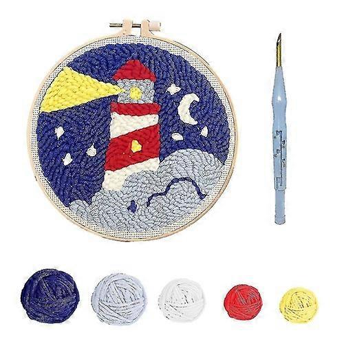 Punch Needle Embroidery Starter Kit, Punch Needle Embroidery, Patterned Embroidery Cloth, Starter Kit, Flagship Pattern