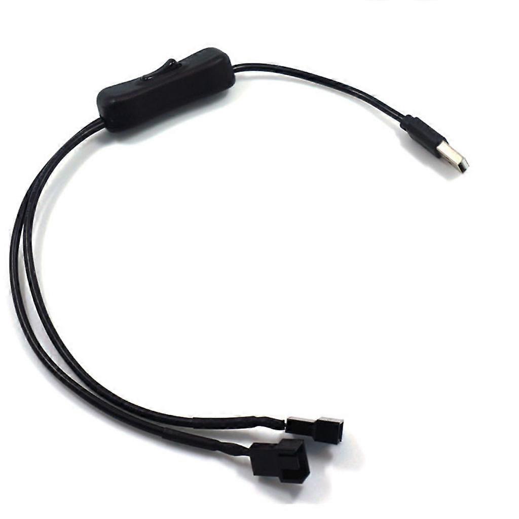 40cm USB to 4-Pin PWM 5V USB Sleeved Fan Power Adapter Cable with ON/Off Toggle