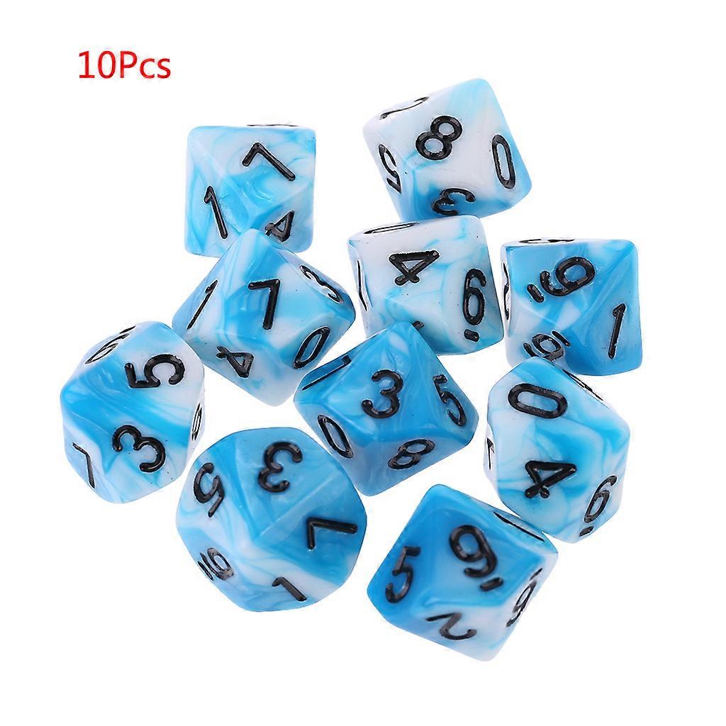 10pcs/set 10 Sided D10 Polyhedral Dices Numbers Dials Desktop Table Board Game