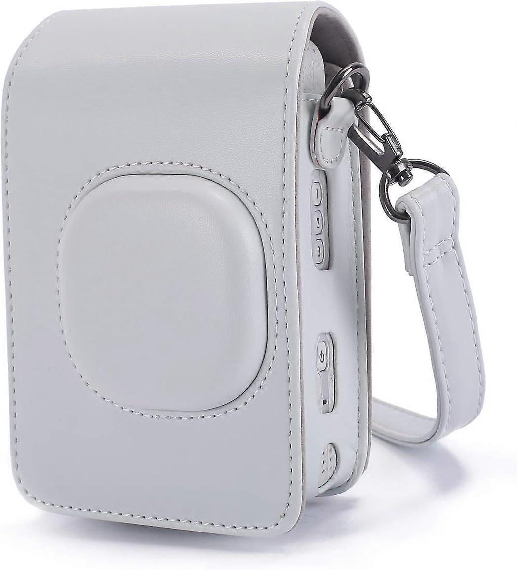 Case Compatible with Instax Mini Hybrid Instant Camera and Printer, Soft PU Leather Bag with Detacha