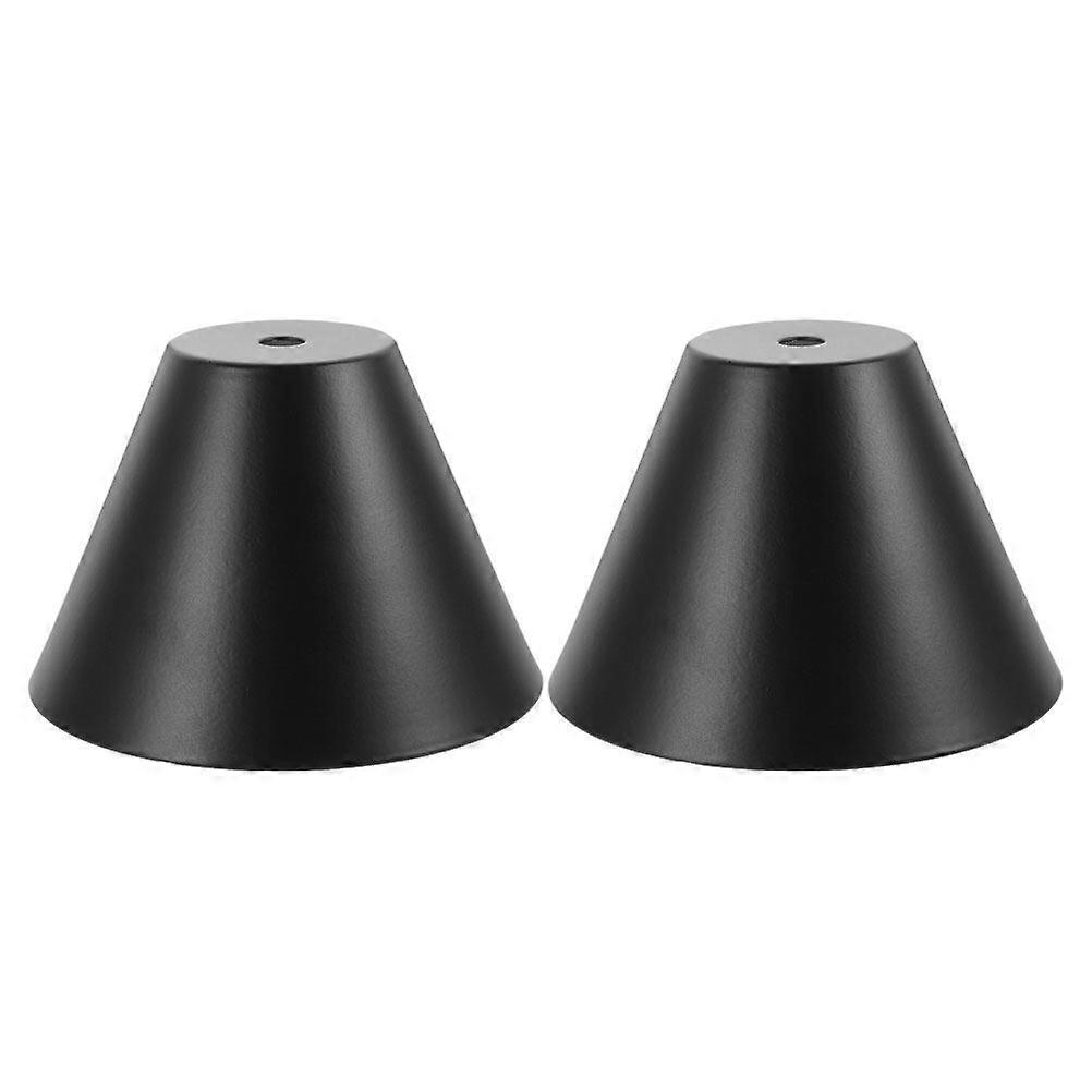 2 pz Paralume in Ferro Lampada Da Tavolo Copertura Sostituzione Paralume Da Scrivania per Camera Da Letto Nero 12.00X12.00X8.00CM