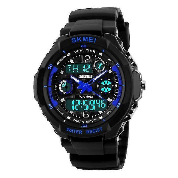 Mens Dual Time Display Electronic Watch TW