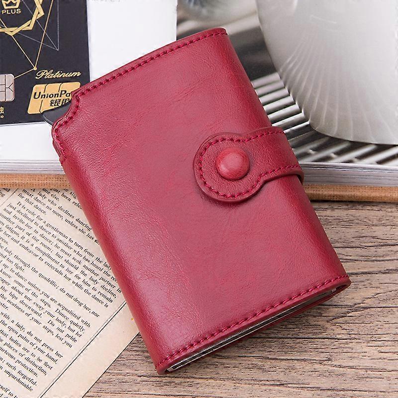 Maideduod Pop-up RFID Black Wallet ID Card Case Men RFID Button Credit Card Holder High Quality Metal Aluminum Auto Coin Purse