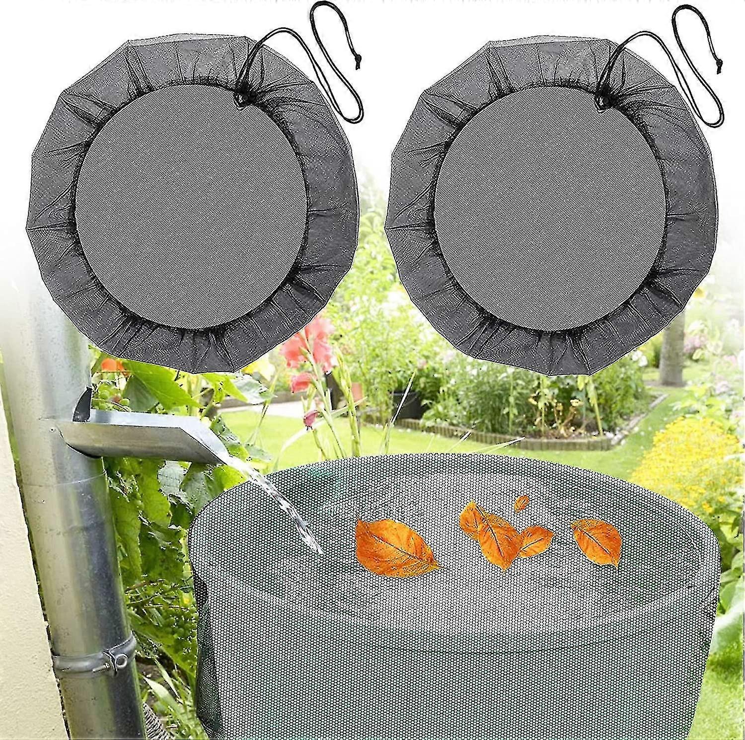 2 Pcs Net For Rain Barrel, 95 Cm Rain Barrel Cover With Drawstring, Adjustable Protection Net, Protection Against Leaves, Mosquitoes Betterlifefg Tw