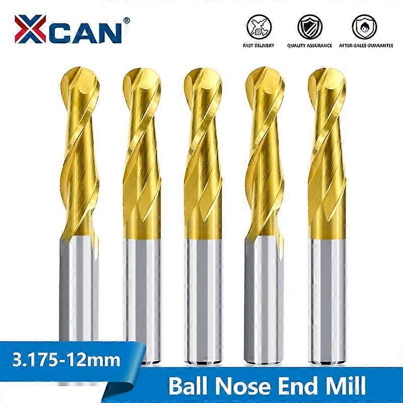 Ball Nose End Mill 3175 4 6 8 10 12mm Shank TiN Coated CNC Router Bit 2 Flute Carbide Milling Cutter Woodworking Tool