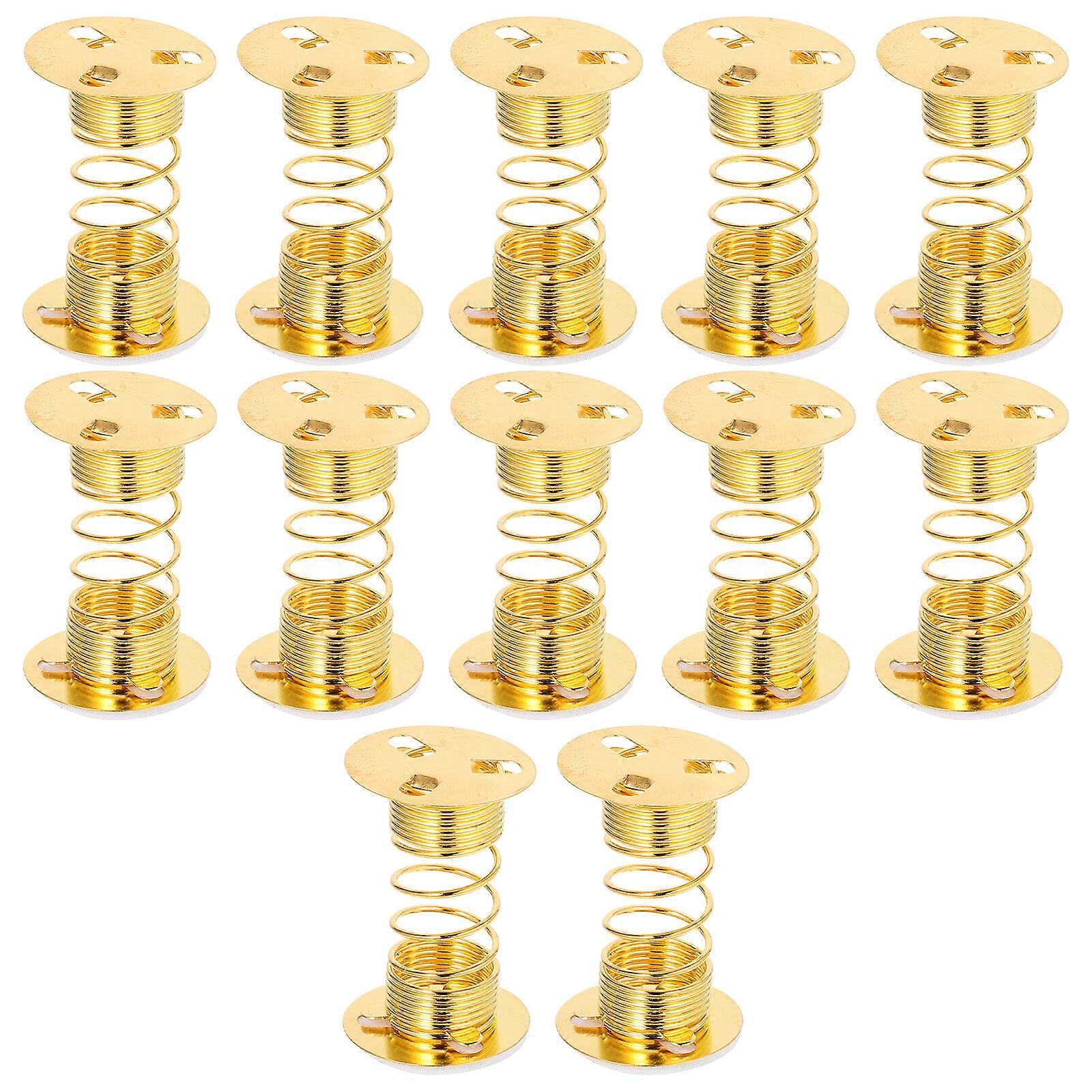 12stk Clay Ornament Spring Base Adhesive Spring Base Fortune Cat Spring Base Doll Swing Spring