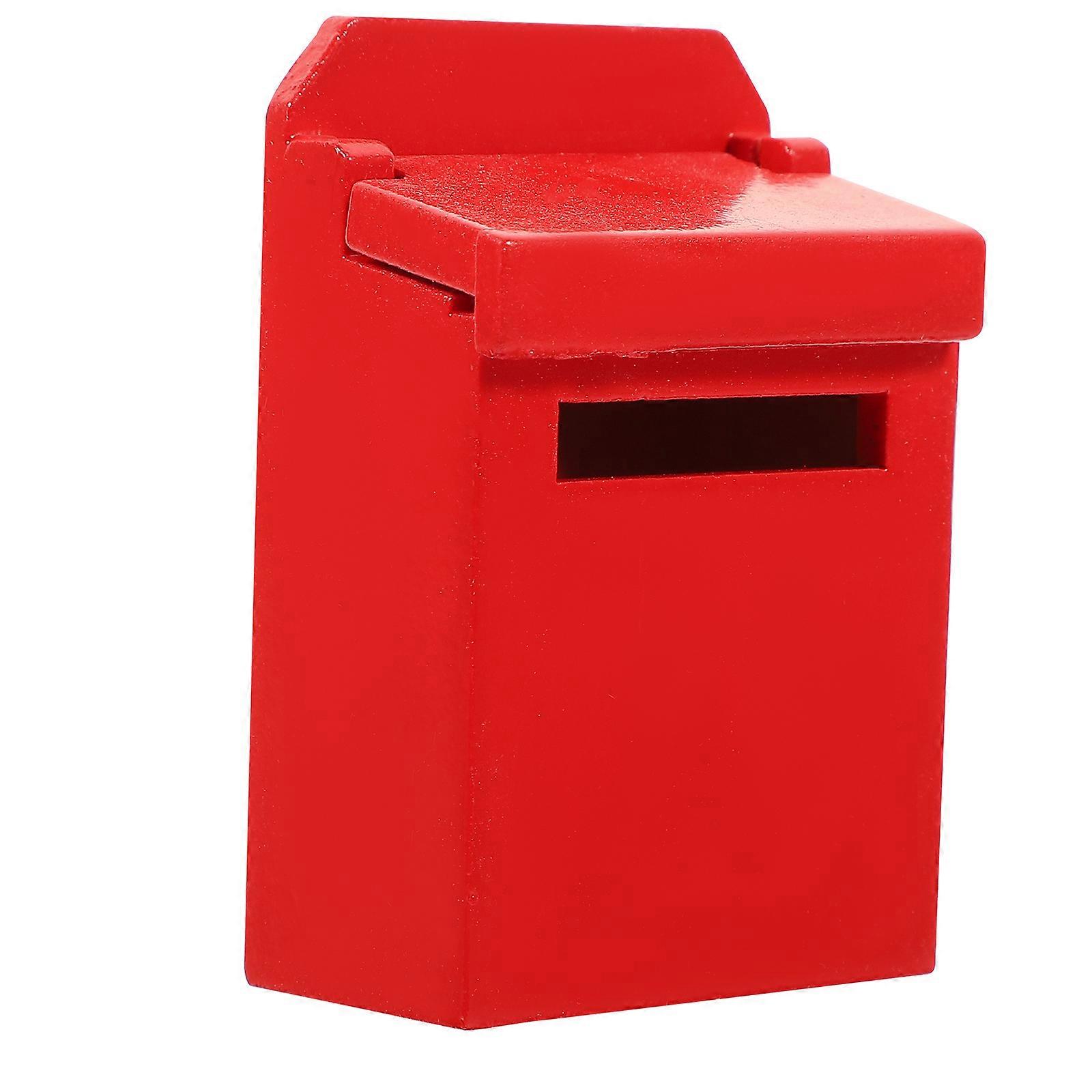 Mini Mailbox Model Miniature Mailbox Figurine Tiny Wooden Mailbox Mini House Mailbox Decor