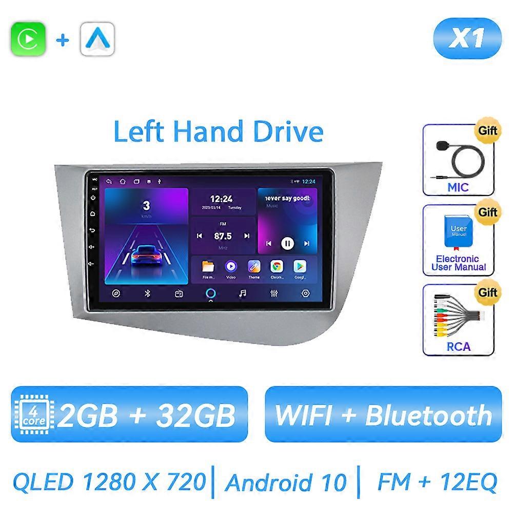 For Seat Leon 2 MK2 2005 - 2012 Car Radio Android Multimedia Video Player Carplay GPS Navigation DSP Autoradio QLED Touch Screen