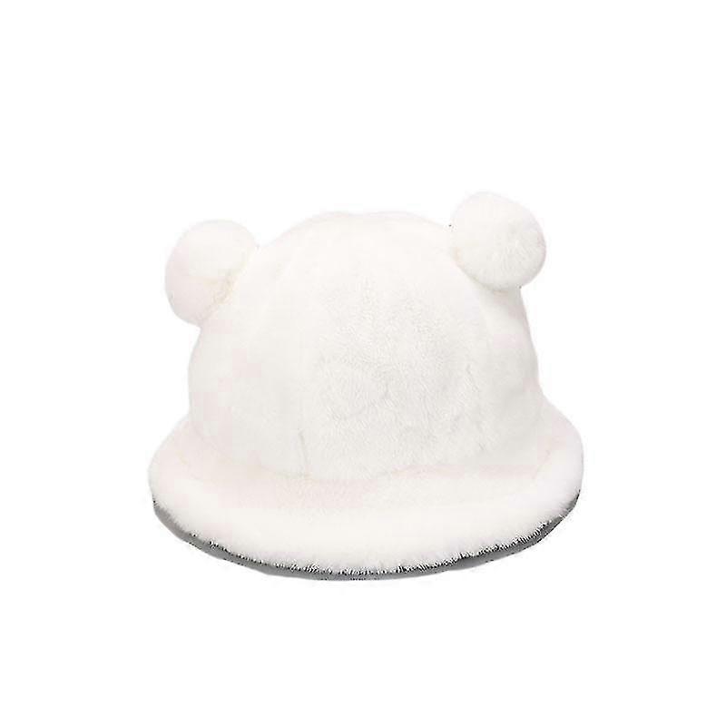 Wekity Winter Plüsch Eimer Hut Damen Vintage Eimer Hut Casual Warm Eimer Hut