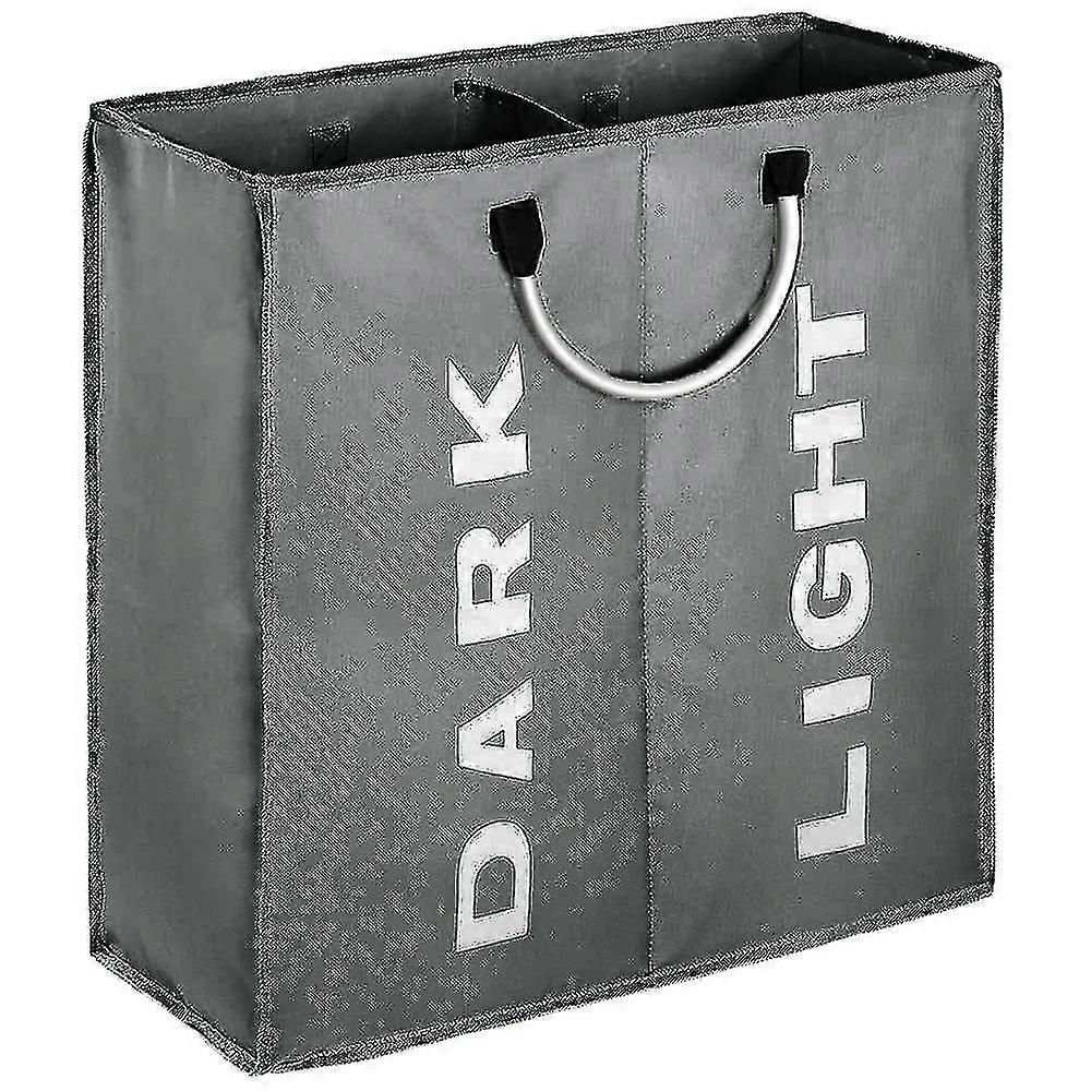 Double Laundry Hamper With Lid And Removable Laundry Bags, Collapsible