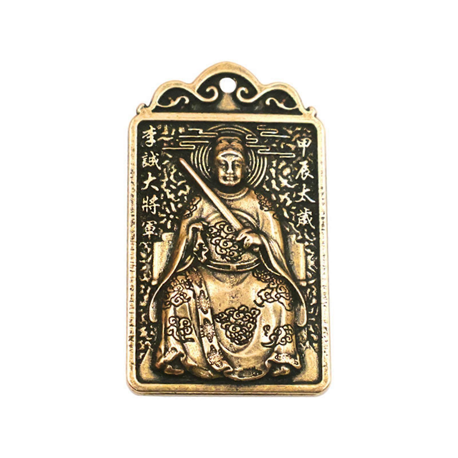 QingHai Feng Shui Tai Sui Card Chinese Lunar Year of The Dragon 2024 Keychain Pendant Retro Good Luck Keychain Charm