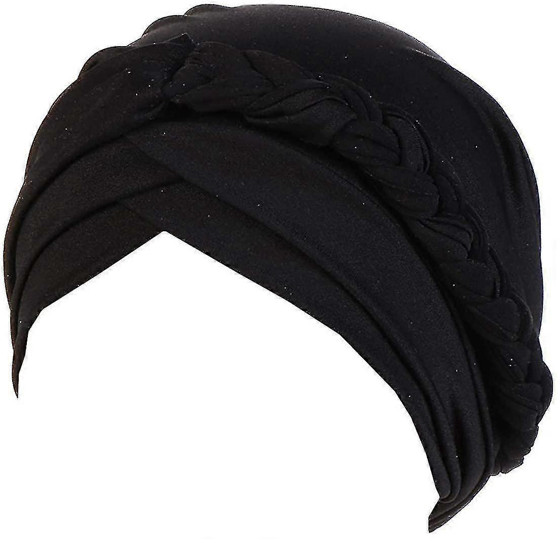 Kemoterapi Kanseri Şapka Kapağı Etnik Bohemya Önceden Bağlanmış Bükülmüş Örgü Saç Kapağı Sargı SarıkLı Şapka