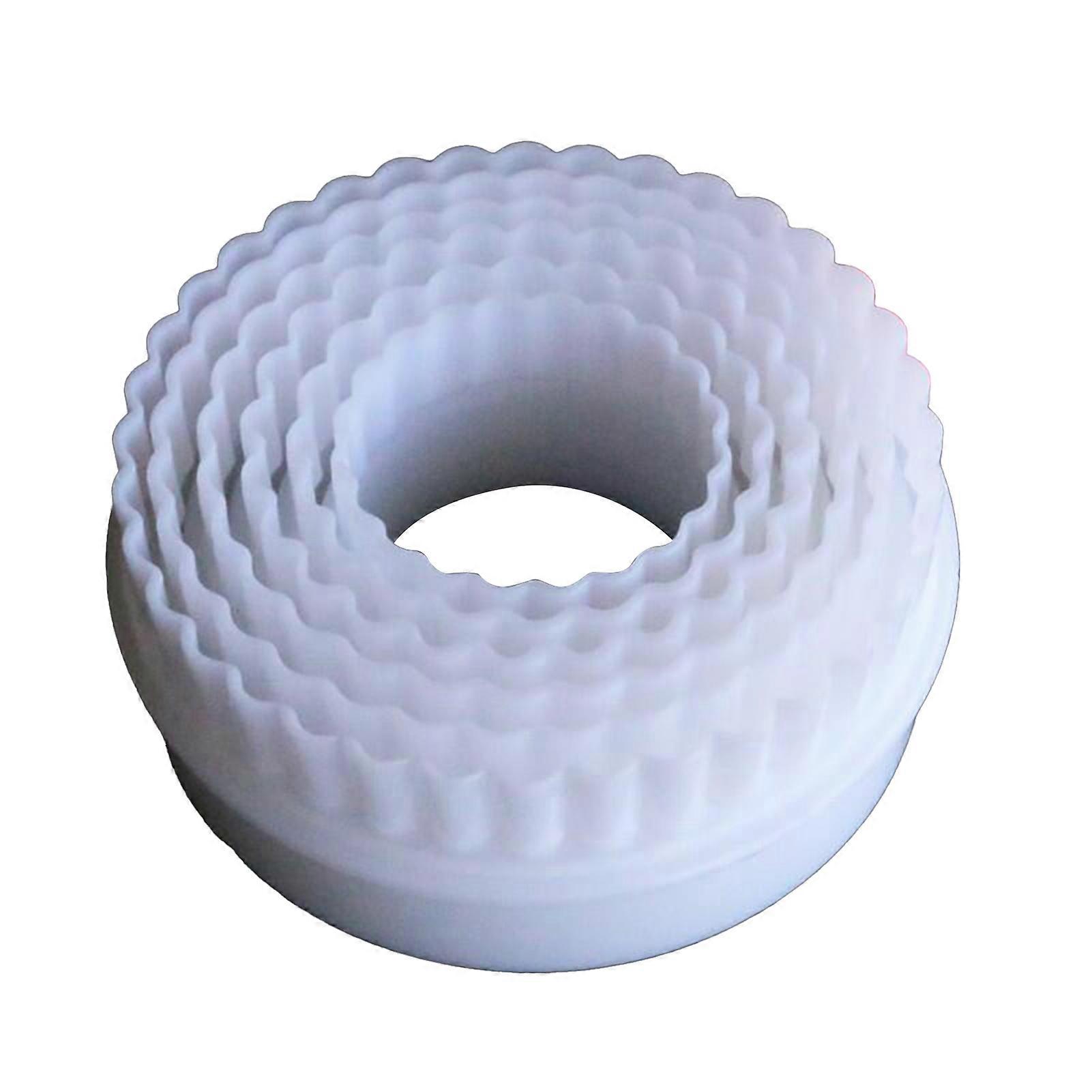 1 Set Double-sided Cookie Cutters Round Plastic Clear Texture Pastry Shaping Moulds for Kitchen