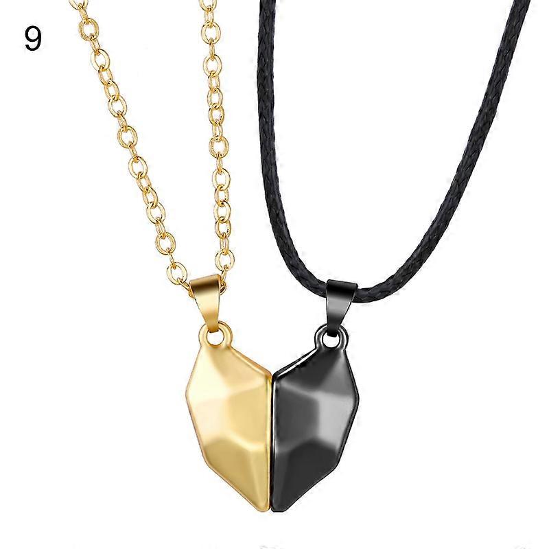 2Pcs Couple Necklaces Heart Pendant Vintage Jewelry Punk Long Lasting Pendant Necklaces Jewelry Gifts