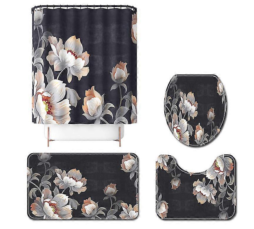 Mng Small Flower Printing Series Rose Toilet Floor Mat