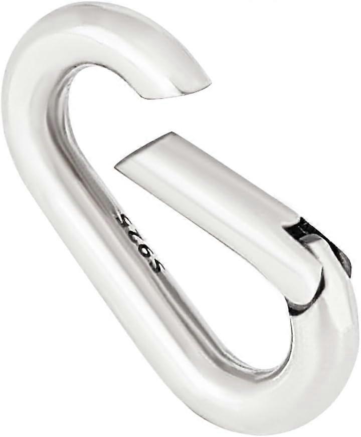 2Pcs Sterling Silver Spring Gate Rings Oval Spring Clasp Metal Spring Gate Rings Connector Clasp Necklace Enhancer Shortener Clasp Jewelry Connectors