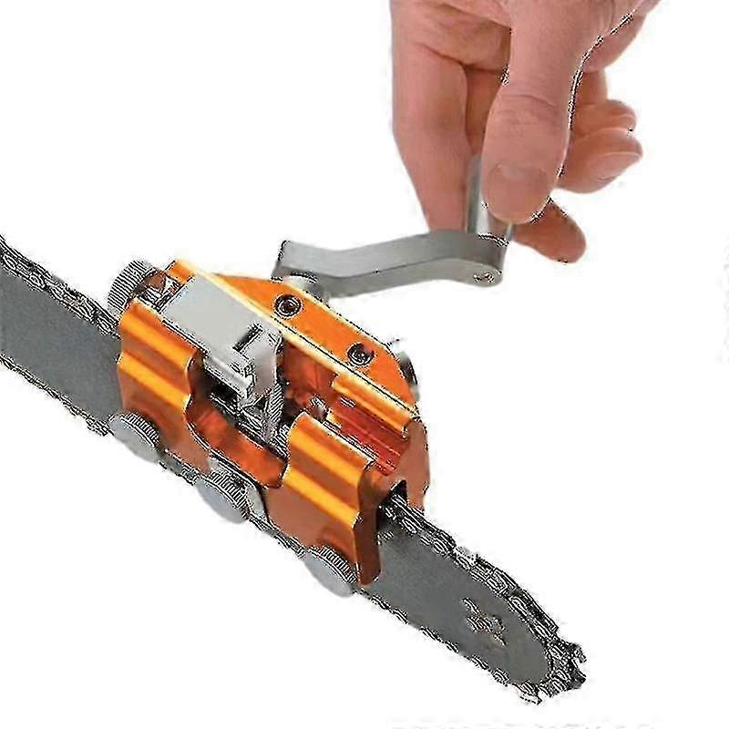 Portable Manual Chainsaw Chain Sharpener For Sharpen Chainsaw With The Hand Crank And 2 Grinding Head - JV