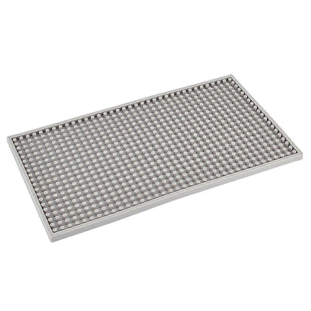 PVC Anti-Slip Table Mat Dish Drying Mat Rectangle Gray 346x199x9mm