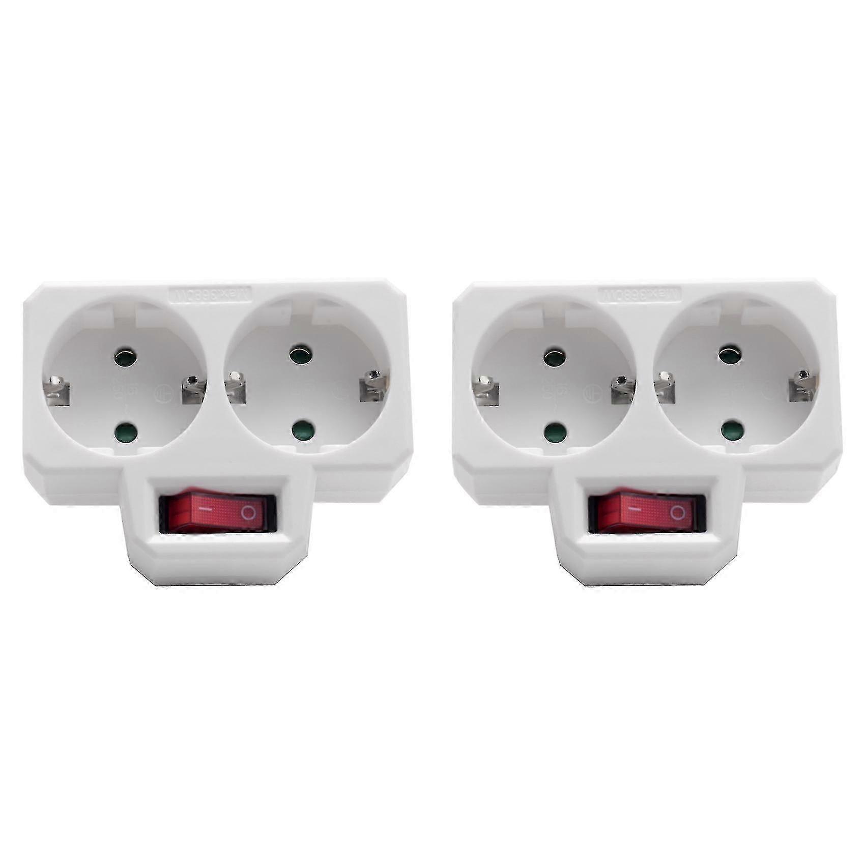Socket Adapter, Double Plug For Socket, Double Socket With Switch 3800w For Office, Home Or Travel