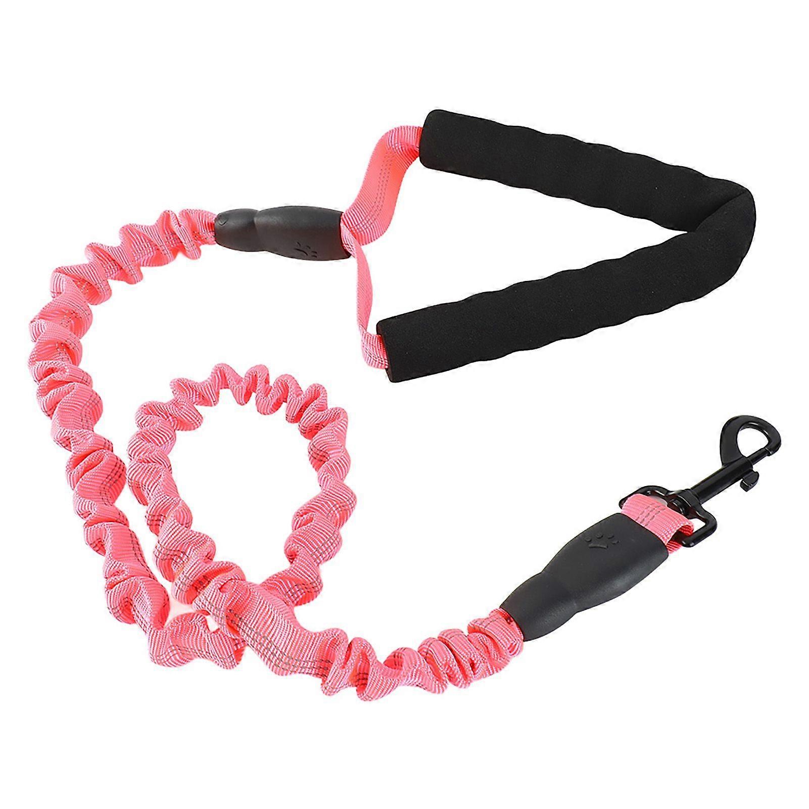 3.28ft Strong Rope Dog Elastic Leash With Comfortable Handle Dog Walking Training Leash(Pink)