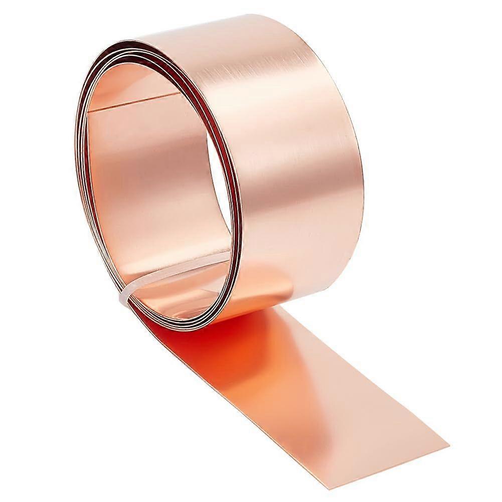 3.28FT 99.9% Pure Copper Roll (26 Ga 1.2" Width)/30x0.4mm Metal Foil Roll Pure Copper Strip Copper Flashing Metal Plate for Jewelry DIY Projects