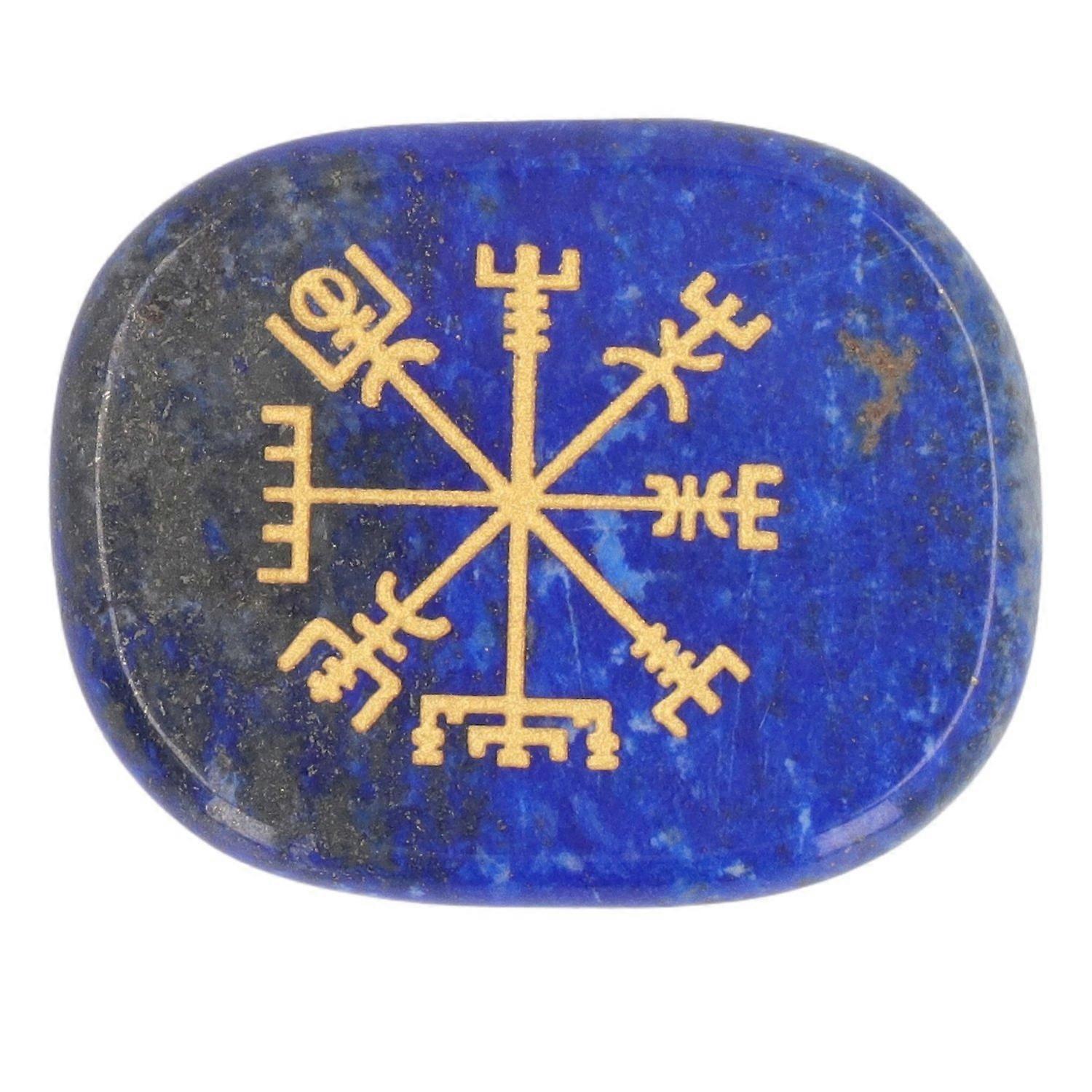 ヒーリングクリスタルストーン刻まれた北欧のバイキングのシンボルストーン瞑想ヒーリングフラットオーバルシンボルストン