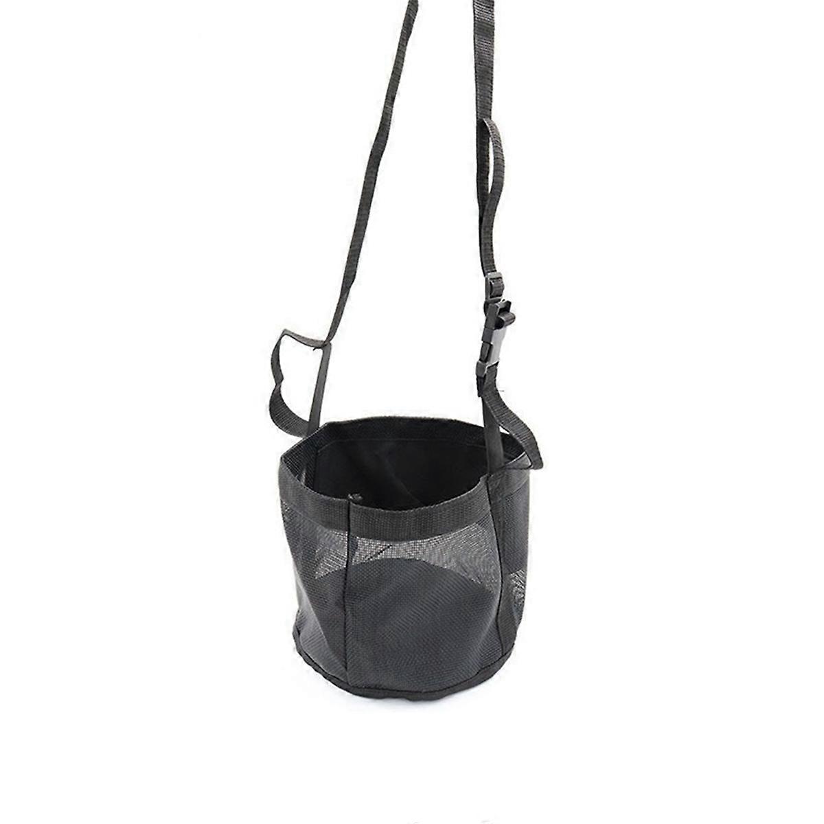 Justerbar elastisk höfoderpåse för hästar - Utomhushalsfoderpåse i -24x25cm