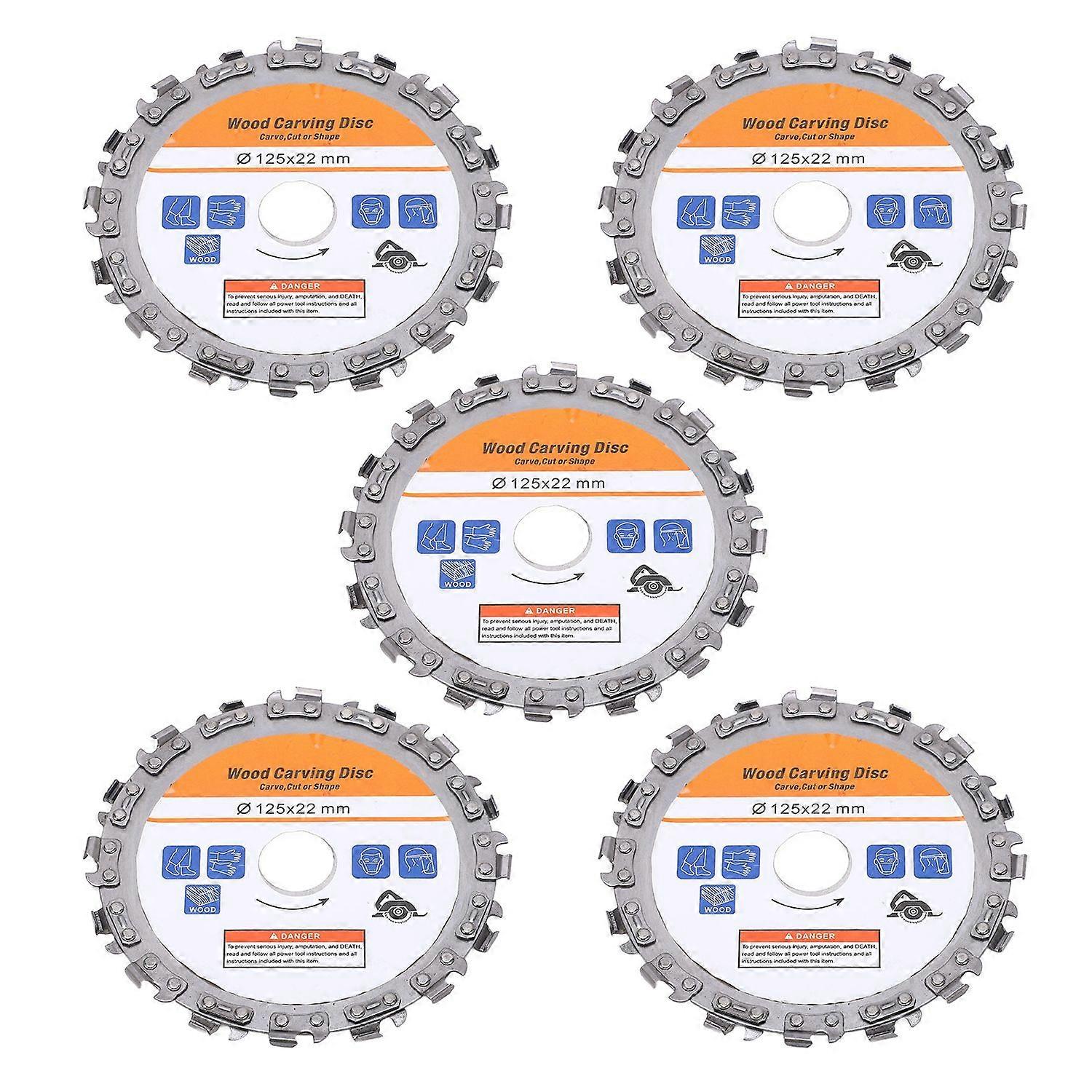 5Pcs Chainsaw Grinder Disc Strong Wear Resistance Round Saw Blade for Carving Cutting Shaping