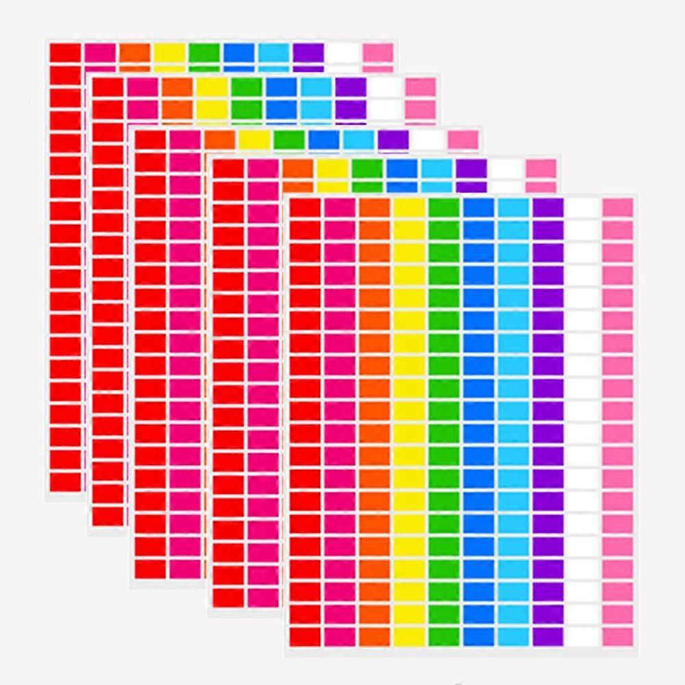 15pcs/3000 color square label stickers