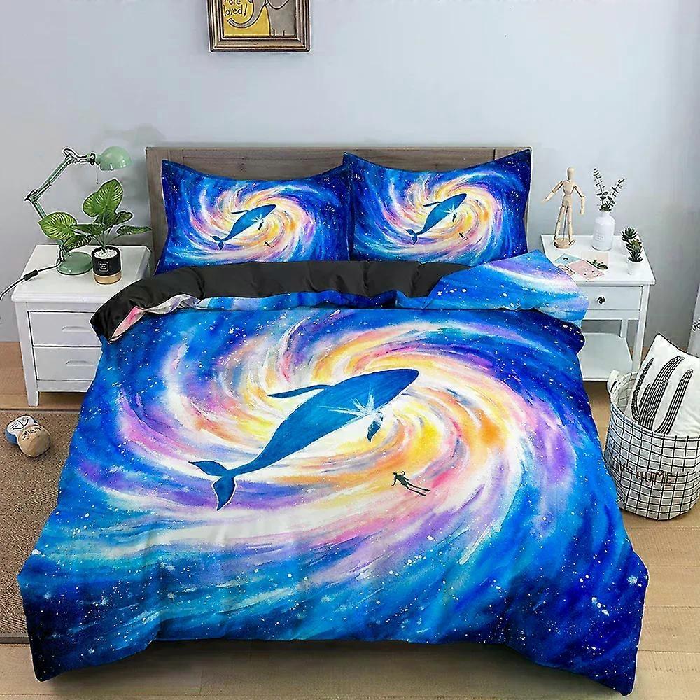 x1327 Bed SheetsMarine Animal Duvet Cover Set Comforter Cover Shark Pattern Bedding Set With Pillowcases Twin Full Size Bed Set 3-Piece Bedding Set