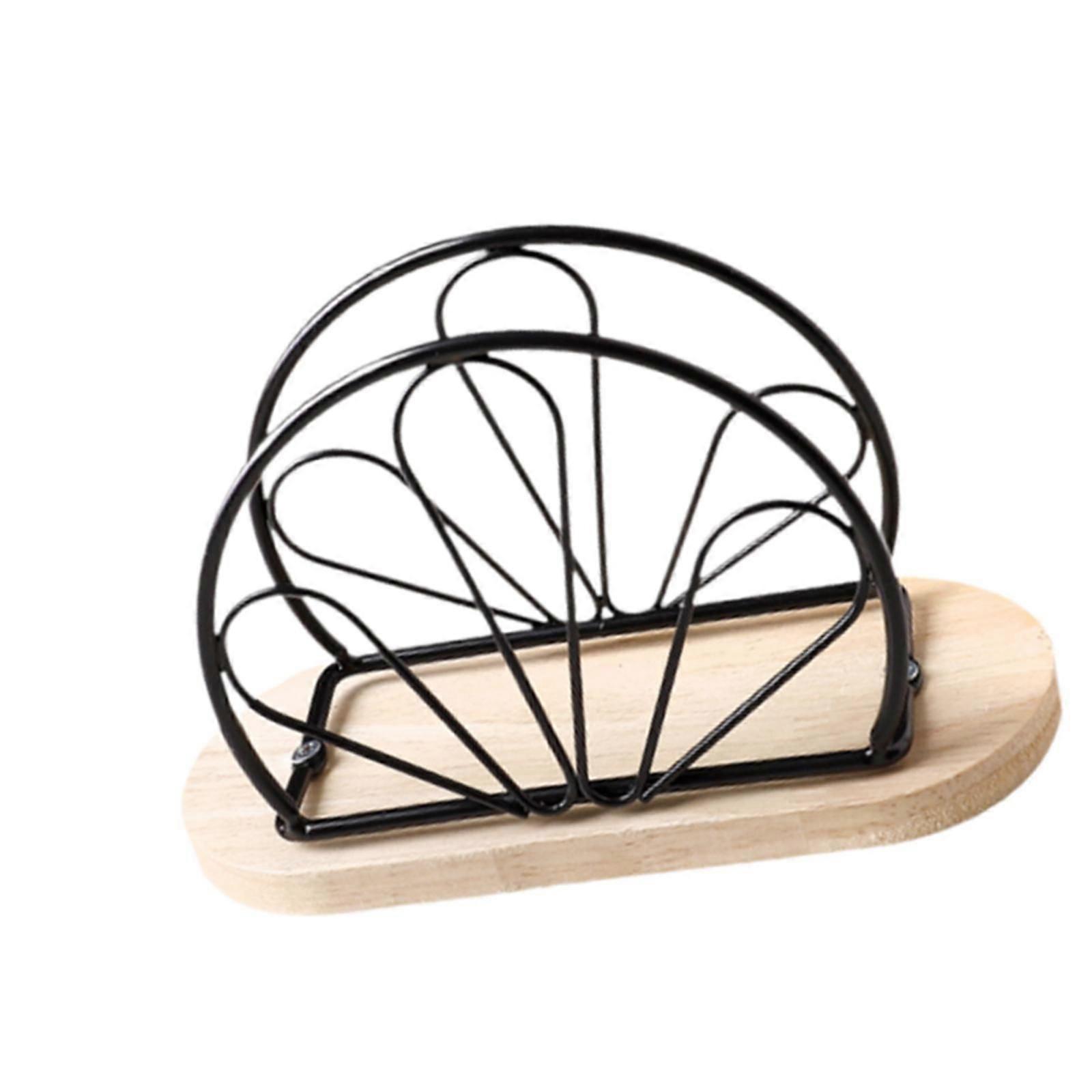 Napkin Holder Upright Stand Tissue Dispenser for Picnic Buffet Dinner Tables Sector black