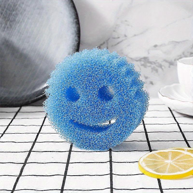 2 Pack Cute Happy Face Brush Cleaning Sponge Scrubber, Decontamination Sponge Brush Cleaning Tool For Ship And Home