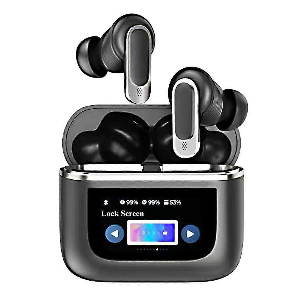 V8 Écran couleur intelligent Tactile ANC Réduction active du bruit Écouteurs Bluetooth sans fil
