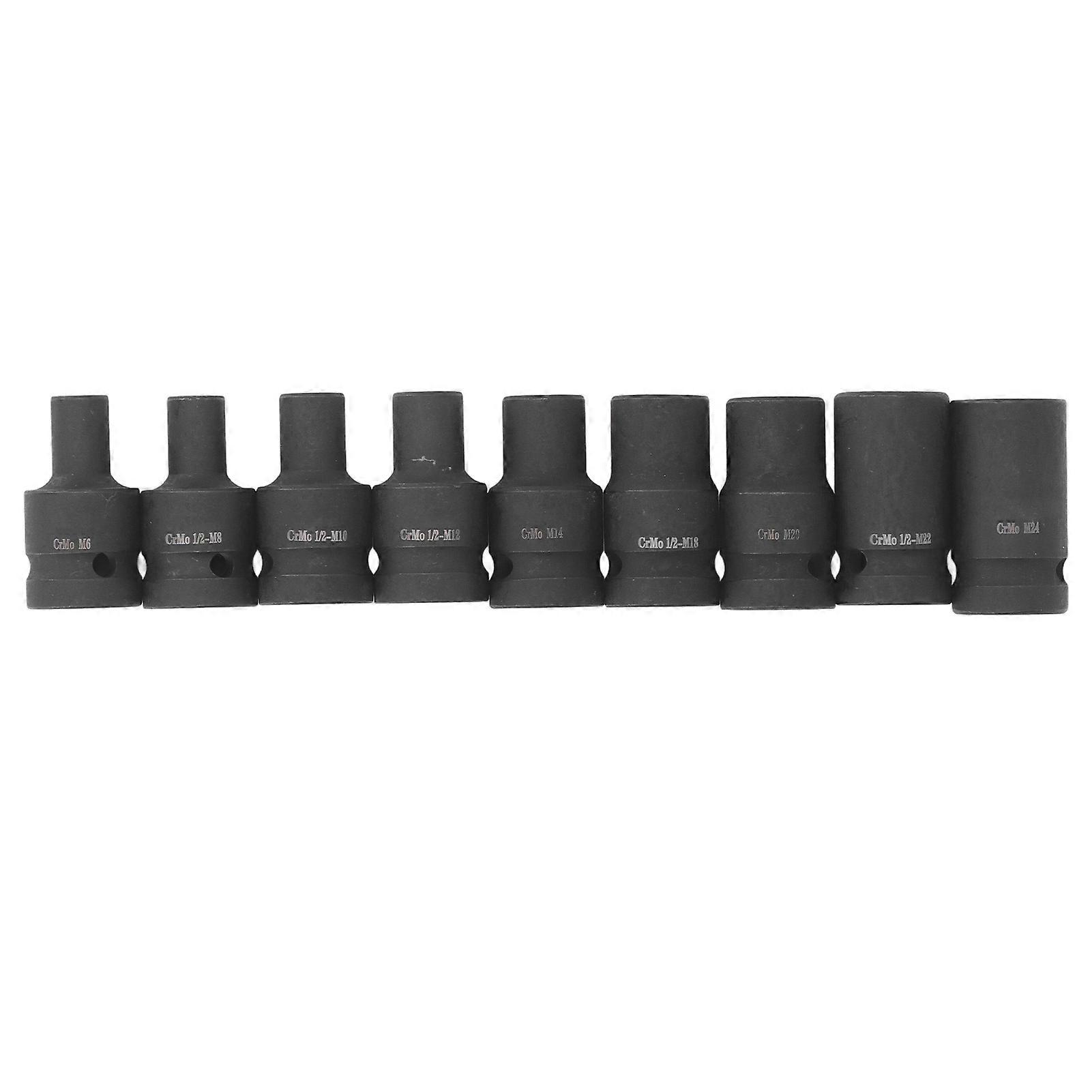 Twist Socket Set, 9 Pieces Lug Nut Remover Tool, Metric Bolt and Lug Nut Extractor Socket Tools Molybdenum Steel 1/2 Inch Drive Square Socket Set