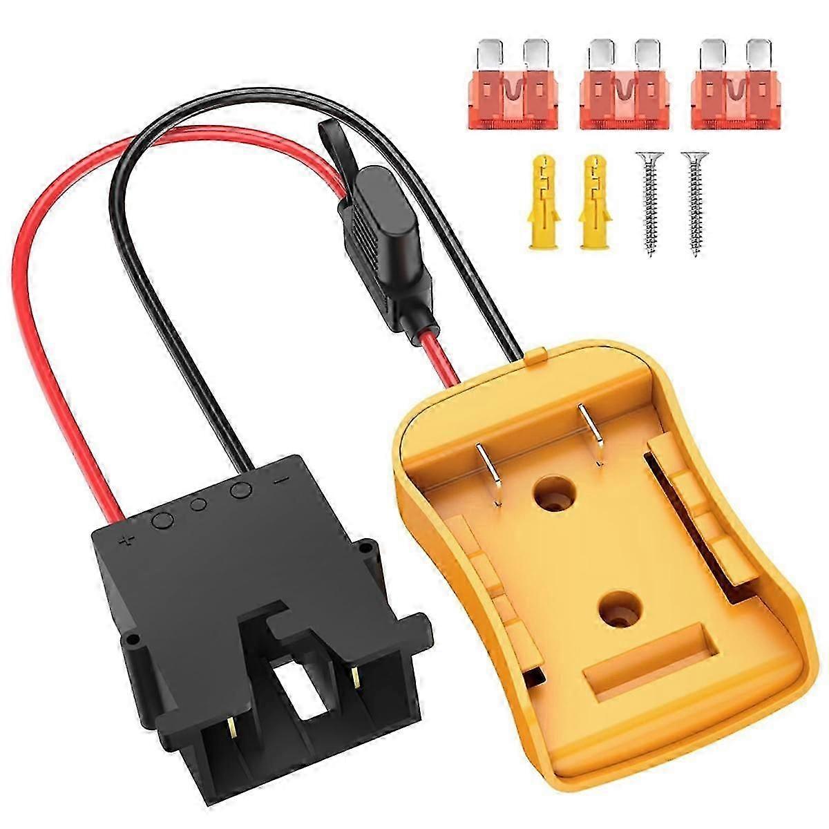 Power Wheels Adapter suitable for 20V Battery with Wire Harness Connector suitable for 12V, 12AWG Wire with 40A Fuse