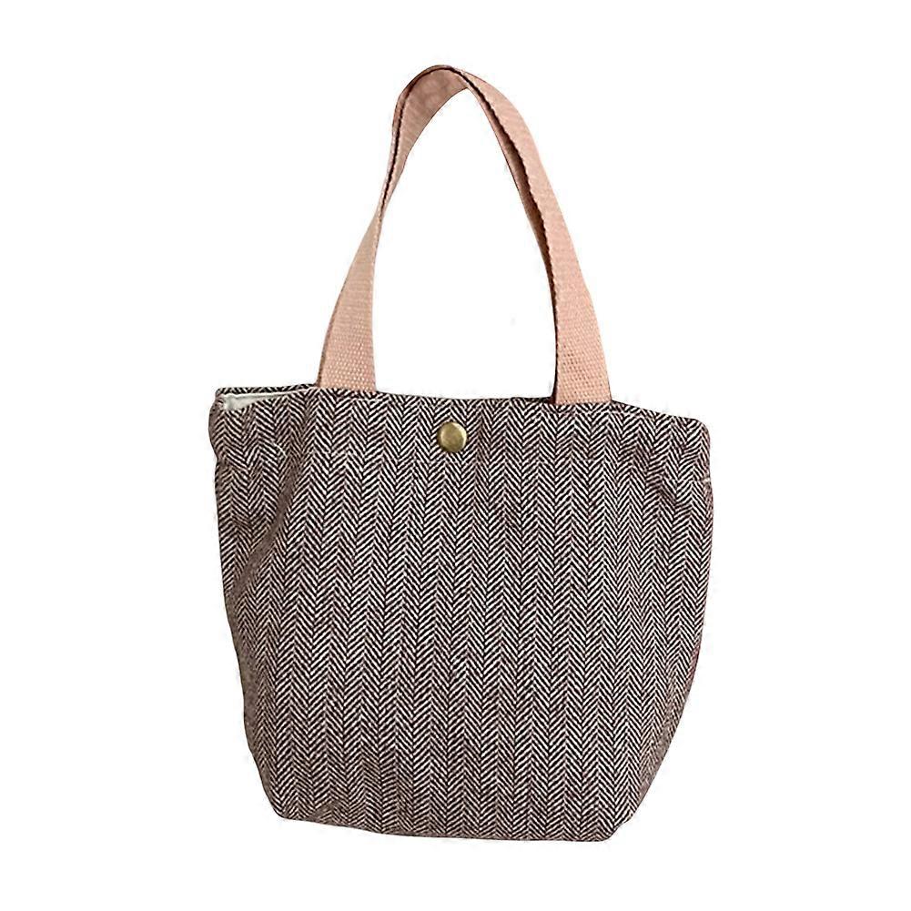 Simple Woolen Women Handbag Portable Large Capacity Shoulder Bag for Working Office