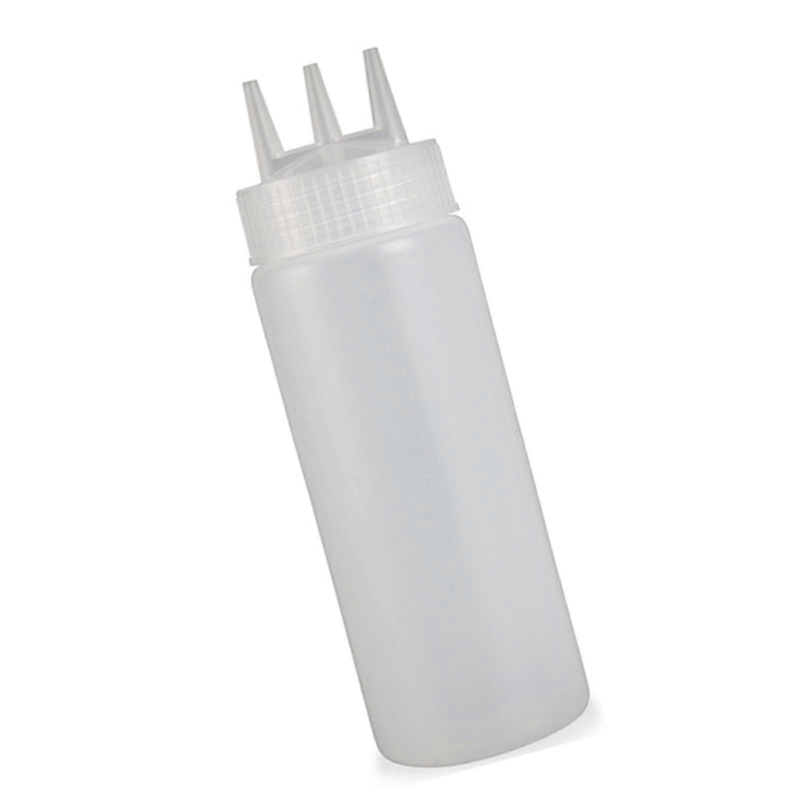 Squeeze Sauce Bottle with 3 Holes Plastic Oil Condiment Squirt Bottle for Jam Ketchup Salad Dressing f74