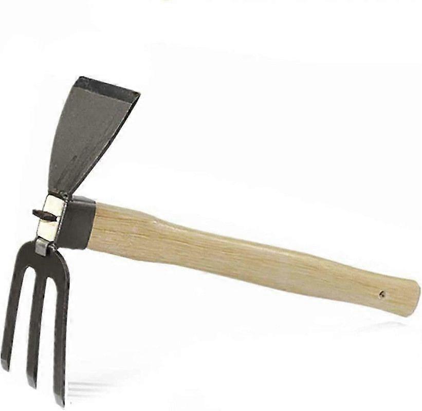 Hacke und Rechen zwei in einem mit Holzgriff