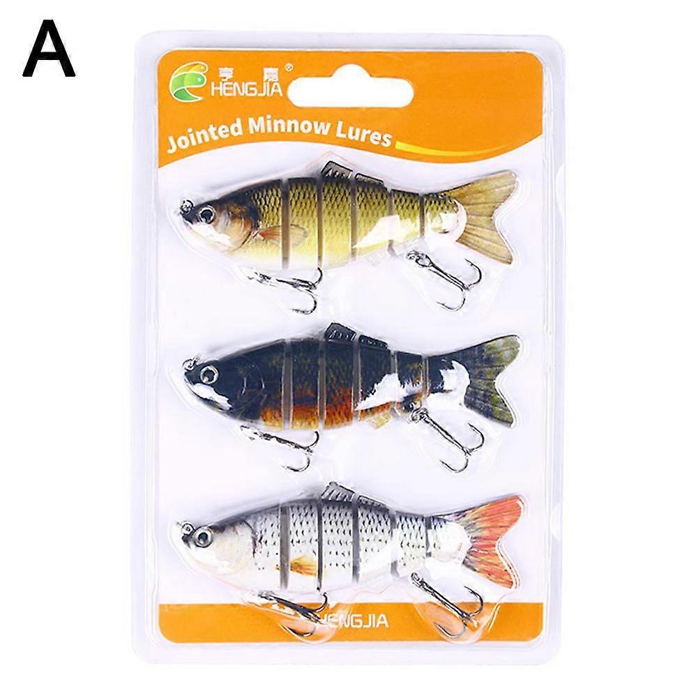 6-Segment Multi Jointed Fishing Lures w/ Box Fishing Bait Crankbait Hooks
