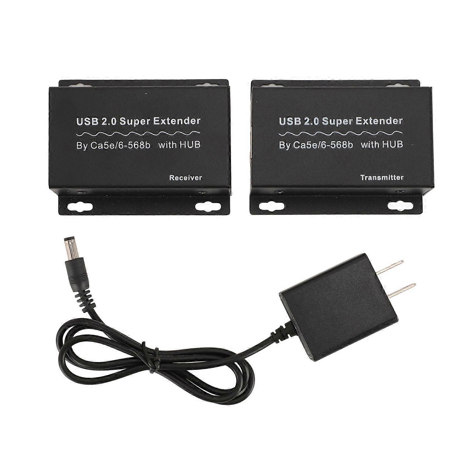 Over Ethernet USB RJ45 Extender 393.7ft 480Mbps 4 USB2.0 Hub Transmitter Receiver Over Ethernet Cat5