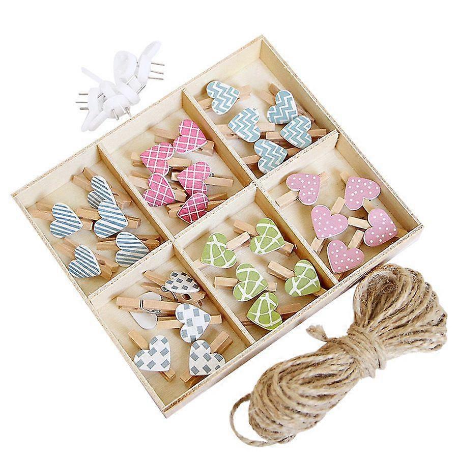Diy Photo Wall Deocration Kit With Colorful Wooden Clips 10 Meters Rope Photo String