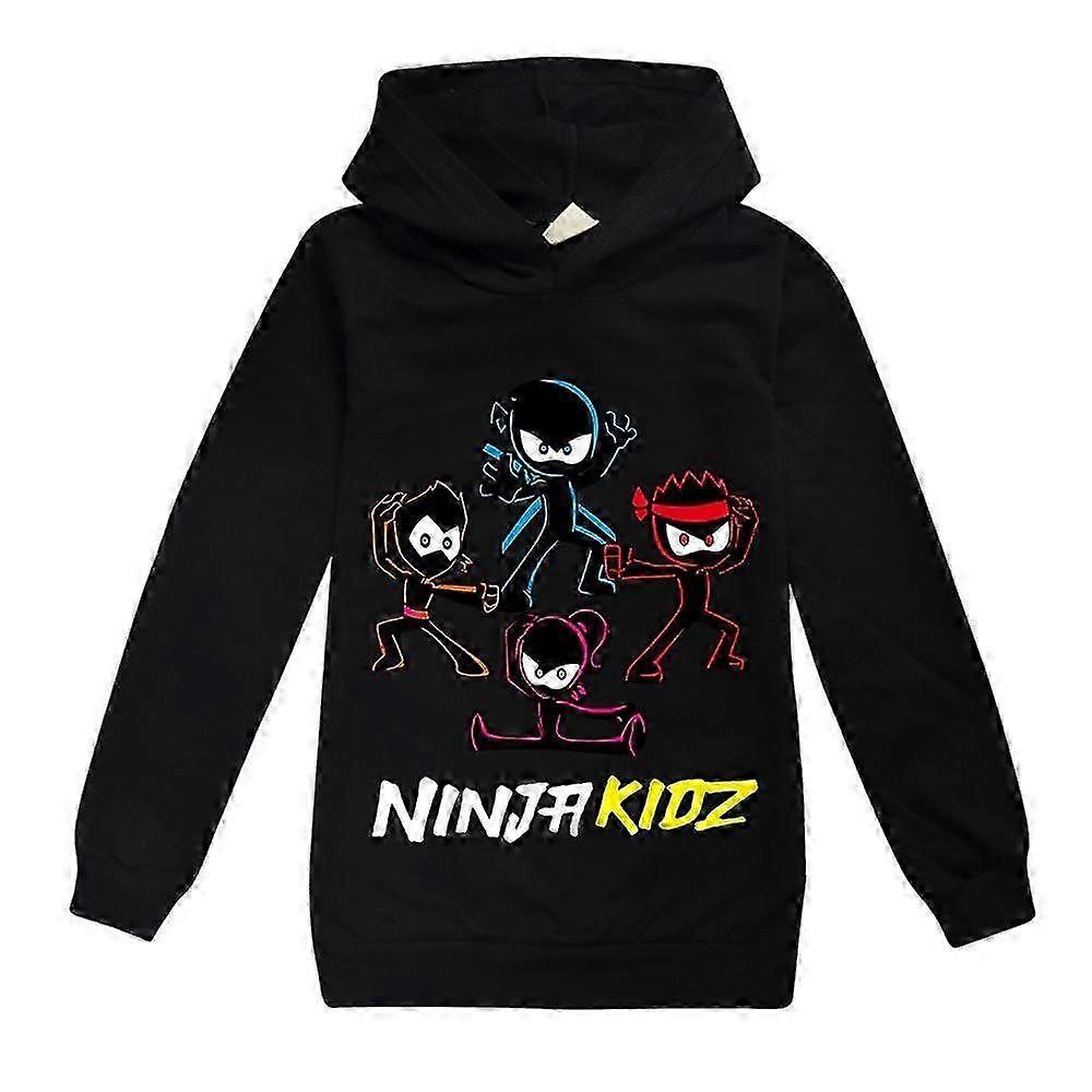 Ninja Kidz プリントパーカーキッズボーイズガールズ長袖フード付きスウェットシャツカジュアルプルオーバージャンパートップス