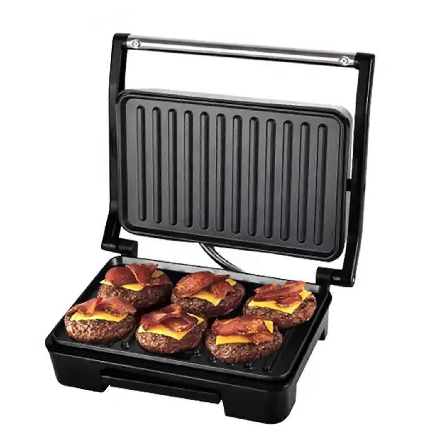 Portable Panini Grill Press Sandwich Maker Up to 6 Slices 850W Double Side Heating Non Stick Coated