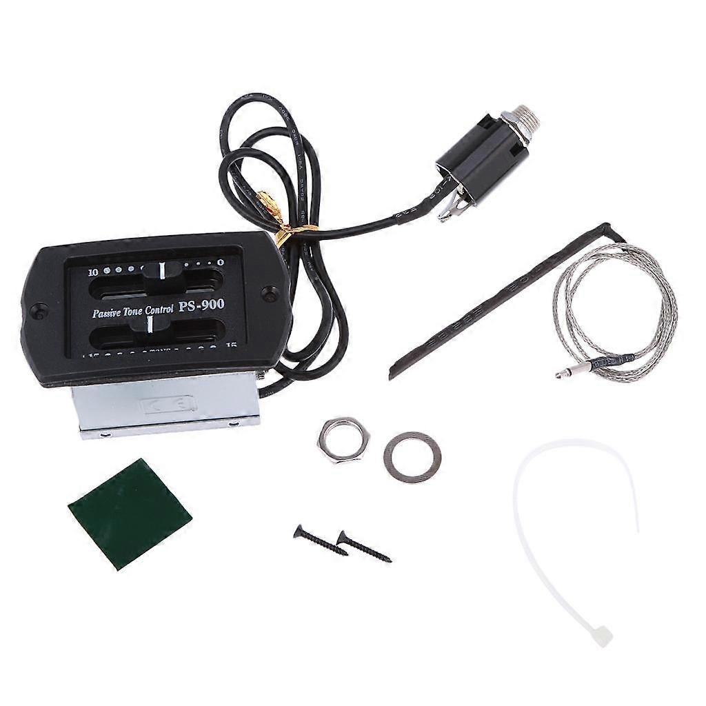 2-bands EQ Equalizer Pre-wired Preamp Piezo Pickup Kit För Akustisk Gitarr