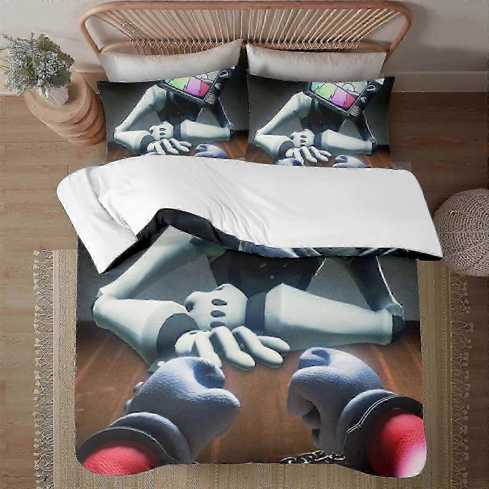 n674 Lenzuola Mr. Puzzles Soft3D Printed Dupino Copripiumino Set di biancheria da letto con copripiuminoSet da 3 pezzi Include federe e copertura Mhine Wa (1 piumino