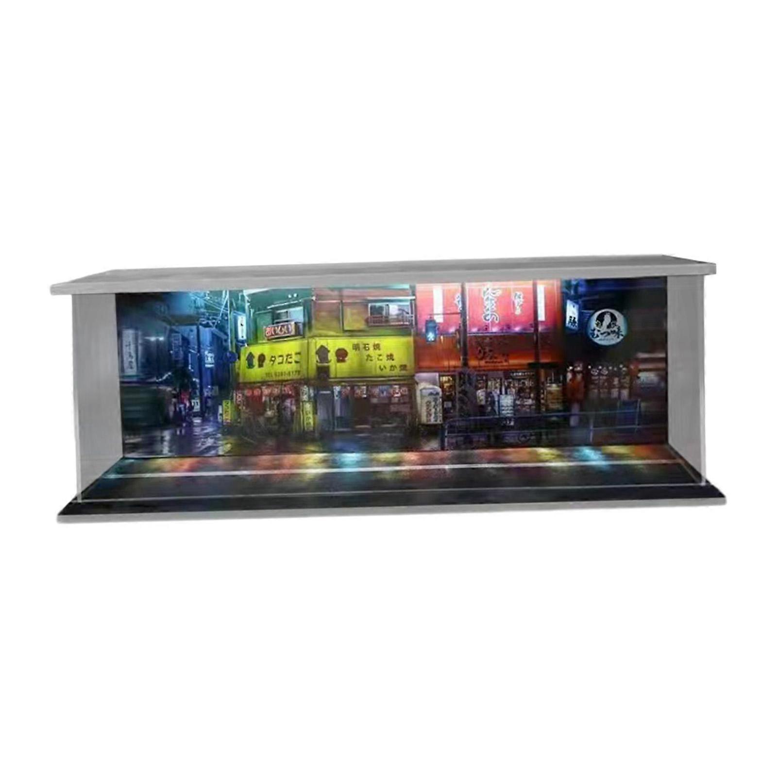 1:64 Scale Parking Lot LED Display Case Storage Box Container Dustproof Case
