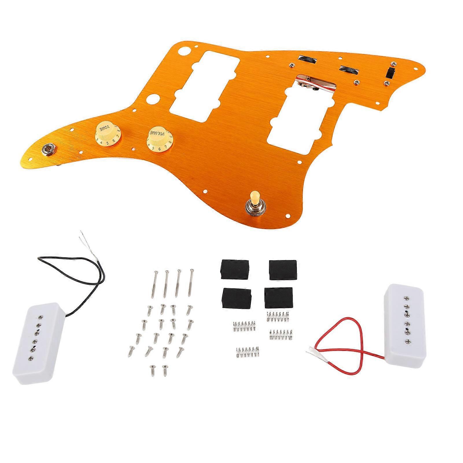 Lastet plekterbrett Metall Plast Prewired Gitar Pick Guard Scratchplate Bakplate Tilbehørssett