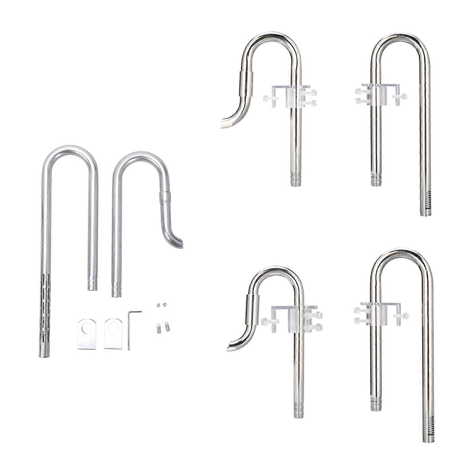Akvarium Vatten Fisk för Tank Filter Inflöde Utflöde Lily Pipe Rostfritt Stål Badkar Silver