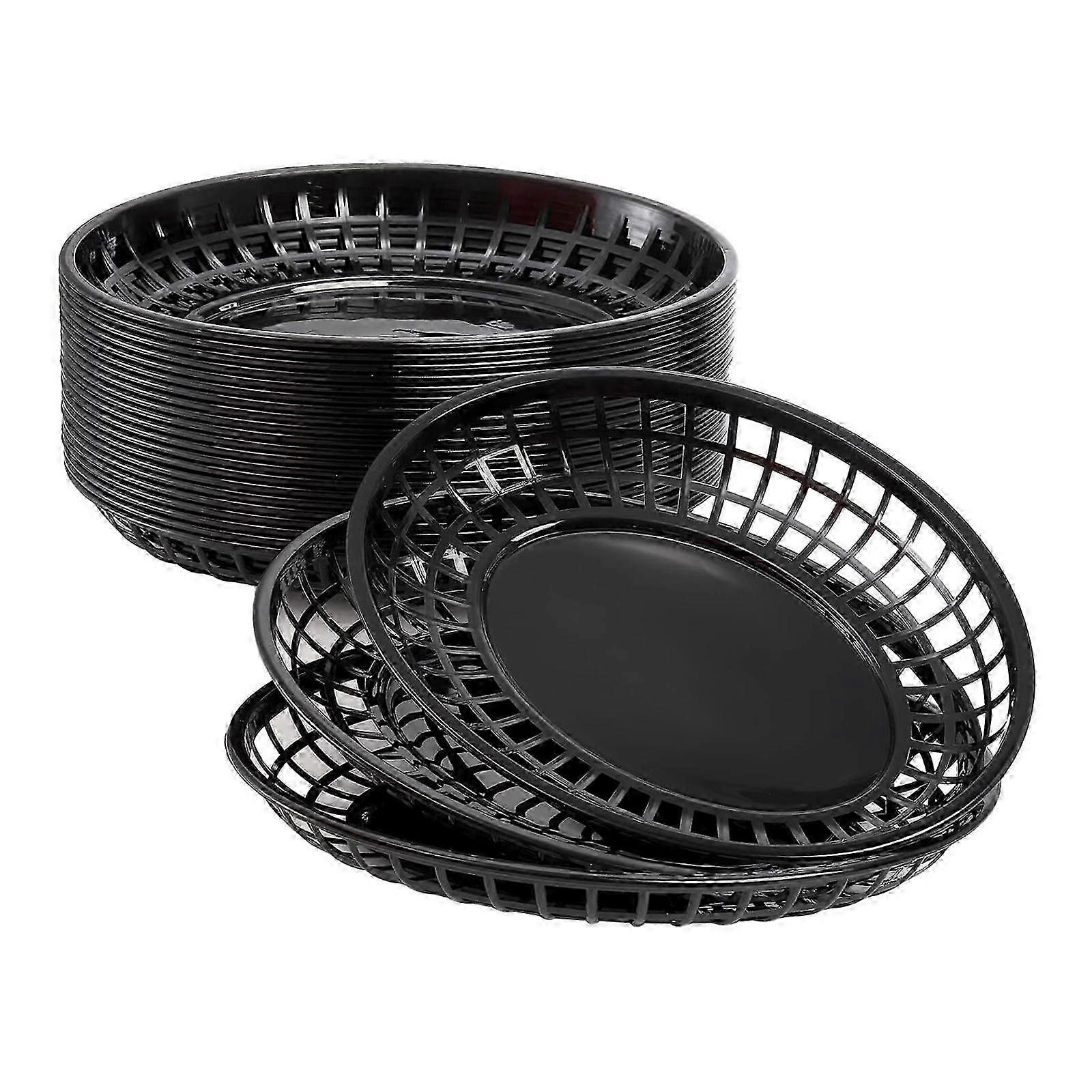 24x ovale matkurver Brød Stekekurver Serveringsbrett Retro Oppbevaringskurv Søppelkasser for kylling Pølser Pommes frites Piknik Kjøkken