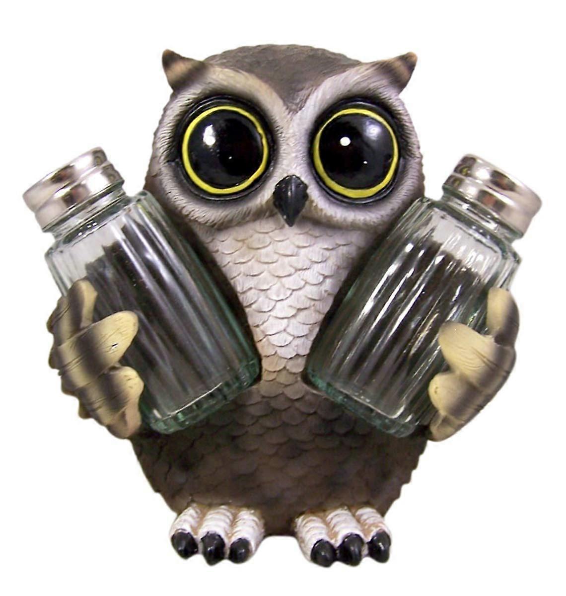 Set of Charming Wise Owl Salt and Pepper Shakers for Kitchen Use 6-Inch